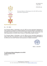 Response by the Delegation of Montenegro to the Questionnaire on the Code of Conduct on Politico-Military Aspects of Security Response by the Delegation of Montenegro to the Questionnaire on the Code of Conduct on Politico-Military Aspects of Security