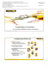 Presentation by Mr. Michael Nagl, Global Investigations, Western Union Payment Services Ireland Ltd., Austria