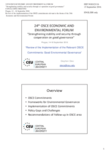 Presentation by Prof. Stephen Stec, Visiting Professor, Department of Environmental Science and Policy