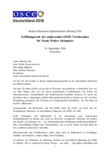 Eröffnungsrede des amtierenden OSZE-Vorsitzenden Dr. Frank-Walter Steinmeier