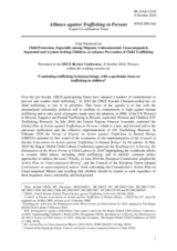 Joint Statement on Child Protection, Especially among Migrant, Undocumented, Unaccompanied, Separated and Asylum Seeking Children, to enhance Prevention of Child Trafficking