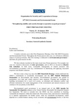 Welcoming Remarks by Amb. Lamberto Zannier Welcoming Remarks by Amb. Lamberto Zannier