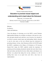 Opening remarks by Pierre Chevalier, Special Envoy of the OSCE Chairman-in-Office