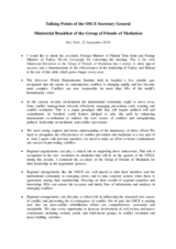 Talking Points of the OSCE Secretary General Lamberto Zannier Talking Points of the OSCE Secretary General Lamberto Zannier