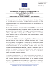 Statement by the Slovak EU Presidency in response to the presentation by Mr. A. Whiting, consultant to the Conflict Prevention Centre 