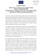 Statement by the Slovak EU Presidency in response to the presentations by Colonel F.-M. Gougeon and by Brigadier General P. Eder