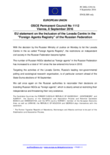 Statement by the Slovak EU Presidency on the freedom of expression and freedom of association in the Russian Federation