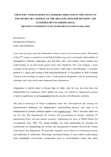 Speech by Ambassador Paul Bekkers, Director of the Office of the OSCE Secretary General