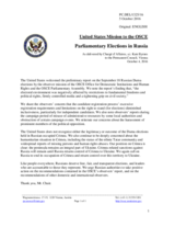 Statement by the Delegation of the United States of America on the elections to the State Duma in the Russian Federation, held on 18 September 2016