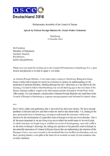 Speech by the OSCE Chairperson-in-Office and Federal Foreign Minister Dr. Frank-Walter Steinmeier
