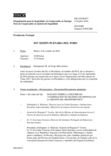 Diario de la 831ª Sesión plenaria del Foro de Cooperación en materia de Seguridad  