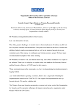 Statement delivered at the United Nations Security Council Open Debate on Women, Peace and Security by by Ambassador Paul Bekkers, Director of the Office of the Secretary General