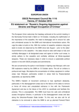 Statement by the Slovak EU Presidency on the Russia’s ongoing aggression against Ukraine and illegal occupation of Crimea