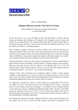 Dialogue, Reforms, Security: The OSCE in Ukraine by Dr. h.c. Gernot Erler