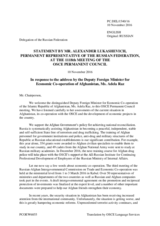 Statement by the Delegation of the Russian Federation in response to the address by the Deputy Foreign Minister for Economic Co-operation of Afghanistan, H.E. Adela Raz