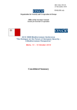 Consolidated Summary 2010 OSCE Mediterranean Conference