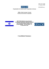 Consolidated summary of the 2007 OSCE-Mediterranean Seminar: Combating Intolerance and Discrimination and Promoting Mutual Respect and Understanding