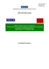 Consolidated Summary of the 2005 OSCE Mediterranean Seminar on the role of the OSCE and the Mediterranean Partners for Co-operation on migration and integration policies