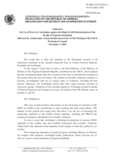 Statement by the Delegation of Armenia on the use of force by Azerbaijan against the right to self-determination of the people of Nagorno-Karabakh