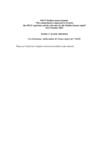 Statement by Ambassador Yves Doutriaux, delegation of France with the OSCE Statement by Ambassador Yves Doutriaux, delegation of France with the OSCE