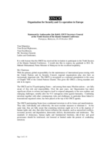 Statement by Ambassador Ján Kubis, OSCE Secretary General, at the 10th Session of the Islamic Summit Conference