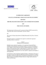 Co-operation agreement on local government assistance in south-eastern Europe between the Organization for Security and Co-operation in Europe and the Council of Europe