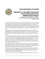 Statement by Stephan M. Minikes, United States Mission to the OSCE, 2003 Mediterranean Seminar Statement by Stephan M. Minikes, United States Mission to the OSCE, 2003 Mediterranean Seminar