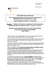 Remarks by the Regional Director for Asia and the Pacific of the German Federal Foreign Office Peter Prügel