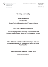 Opening Address by Didier Burkhalter, Head of the Swiss Federal Department of Foreign Affairs