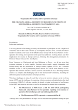 Remarks by Thomas Wuchte, OSCE Head on Anti-terrorism Issues