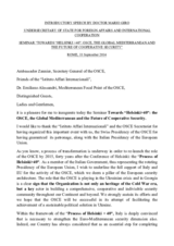 Introductory Speech by Doctor Mario Giro Undersecretary of State for Foreign Affairs and International Cooperation 