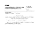 Décision No 5/16 du Forum pour la coopération en matière de sécurité