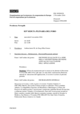 Giornale della 833a Seduta plenaria del Foro di cooperazione per la sicurezza