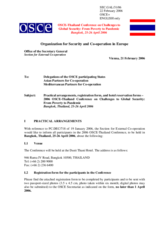 Practical arrangements for the 2006 OSCE-Thailand Conference