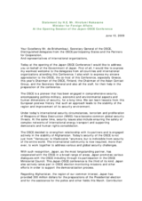 Statement by the Minister for Foreign Affairs of Japan, H.E. Mr. Hirofumi Nakasone