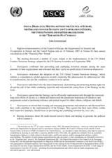 Annual high-level meeting between the OSCE, UN and CoE in "tripartite-plus" format