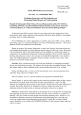 Remarks by Ambassador Ömür Orhun, Personal Representative of the OSCE CiO on Combating Intolerance and Discrimination against Muslims