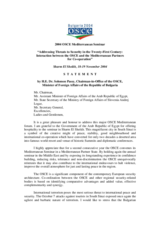 Statement by OSCE Chairman-in-Office, Bulgarian Foreign Minister Solomon Passy