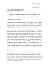 Remarks by Ambassador Kim Sung-Hwan of the Republic of Korea: Discussion on Promoting Respect for Cultural and Religious Diversity