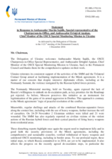 Statement by the Delegation of Ukraine in response to the update by Ambassador Martin Sajdik and to the report by Ambassador Ertugrul Apakan