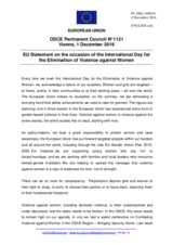 Statement by the Slovak EU Presidency on the International Day for the Elimination of Violence against Women, observed on 25 November 2016