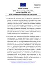 Statement by the Slovak EU Presidency on the 18th European Union-Ukraine summit, held in Brussels on 24 November 2016