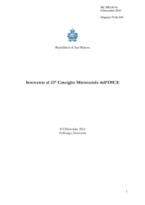 Statement by H.E. Elena Molaroni, Ambassador 