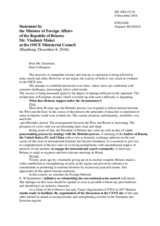 Statement by H.E Vladimir Makei, Minister for Foreign Affairs