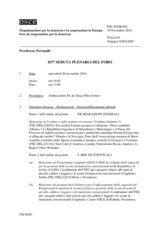 Giornale della 837a Seduta plenaria del Foro di cooperazione per la sicurezza