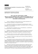Doc 3 - Ministerial Declaration on OSCE Assistance Projects in the Field of Small Arms and Light Weapons and Stockpiles of Conventional Ammunition Doc 3 - Ministerial Declaration on OSCE Assistance Projects in the Field of Small Arms and Light Weapons and Stockpiles of Conventional Ammunition