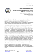 Statement by the Delegation of the United States of America on the Russia’s ongoing aggression against Ukraine and illegal occupation of Crimea