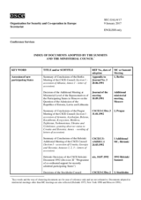 Index of Documents Adopted by the Summits and the Ministerial Council
