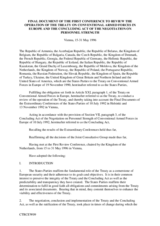 Final Document of the First Conference to Review the Operation of the Treaty on Conventional Armed Forces in Europe and the Concluding Act of the Negotiation on Personnel Strength