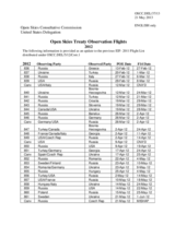 Open Skies Treaty Observation Flights